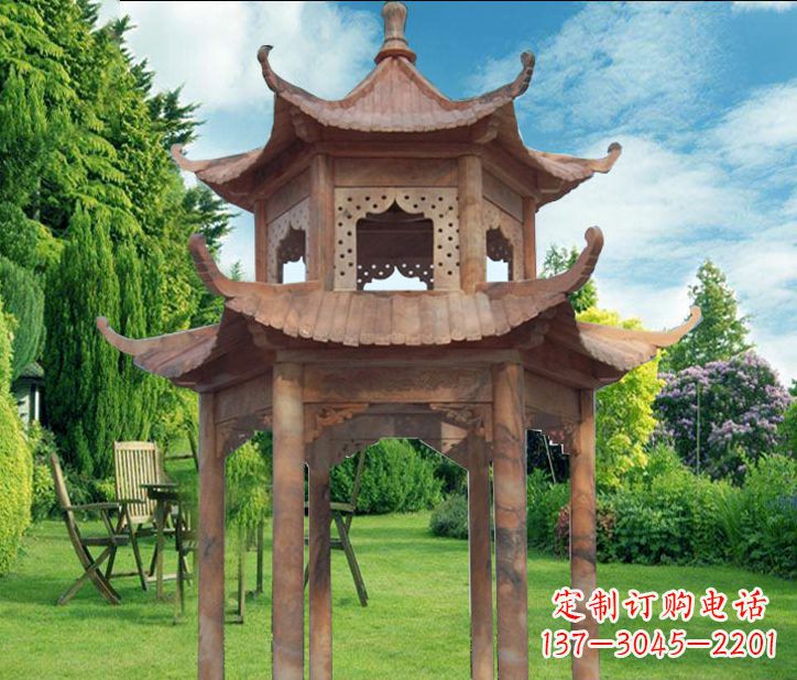 广州晚霞红公园建筑凉亭
