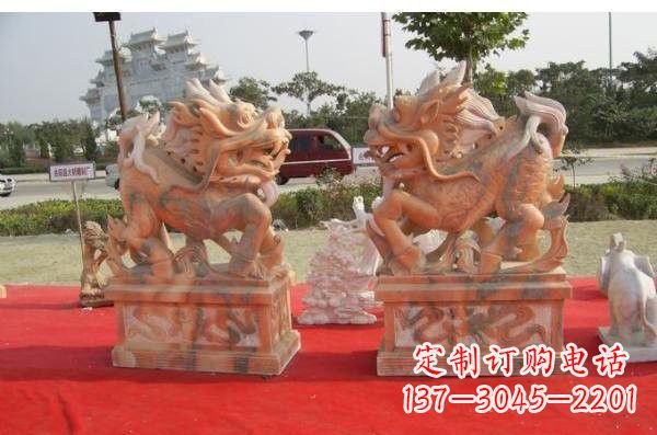 广州晚霞红葫芦麒麟雕塑