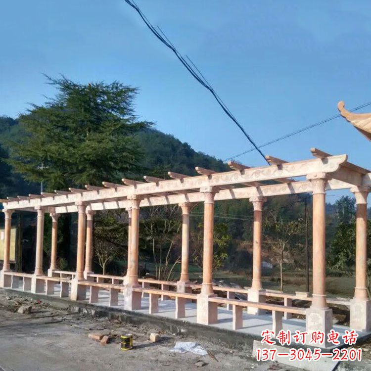 广州晚霞红花架长廊