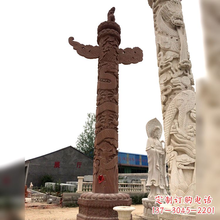 广州晚霞红华表石柱