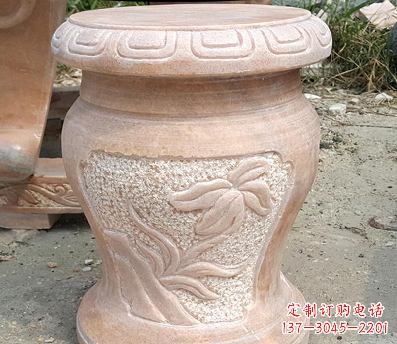 广州晚霞红景观蝴蝶石凳