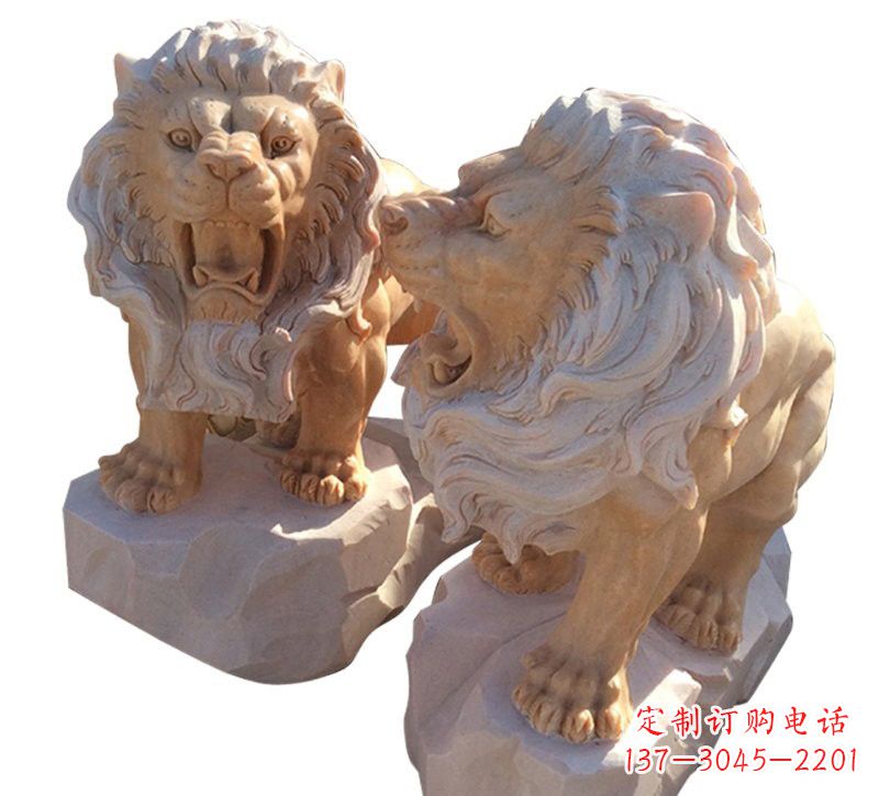 广州晚霞红欧式西洋狮子雕塑