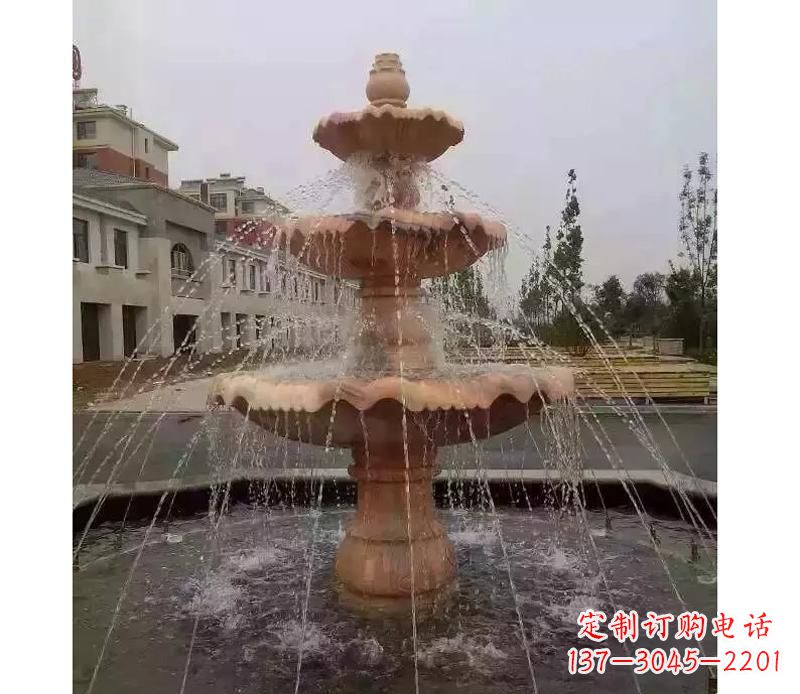 广州晚霞红喷泉雕塑