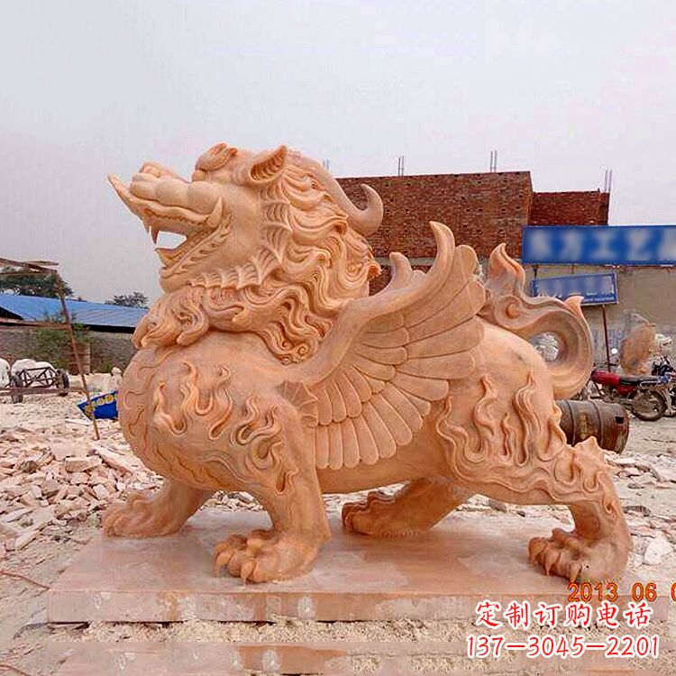 广州晚霞红貔貅雕塑