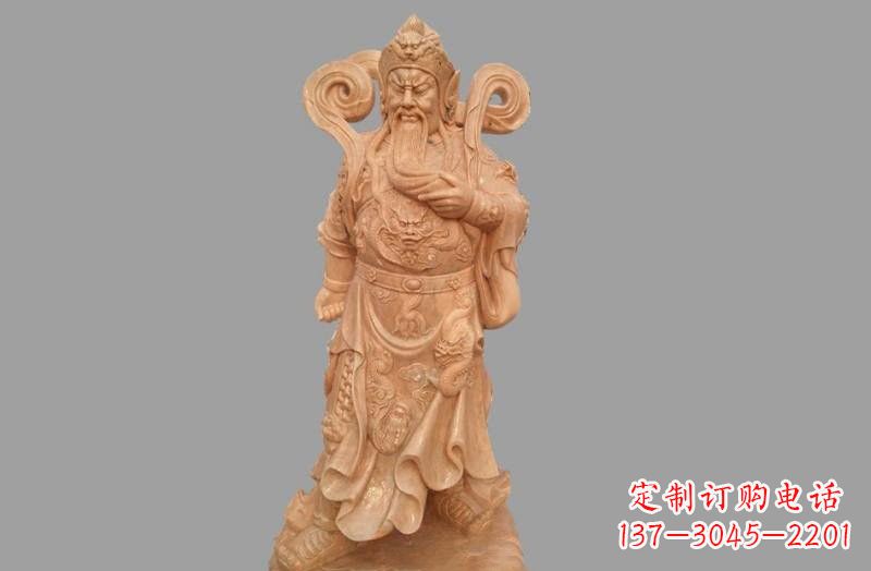广州晚霞红武财神关公雕像