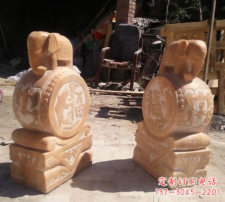 广州晚霞红小象门墩
