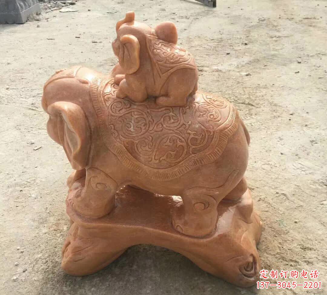 广州晚霞红小象招财动物