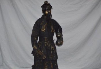 广州拿着葫芦的道士古代人物铜雕