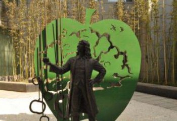 广州拿着苹果的牛顿西方名人铜雕
