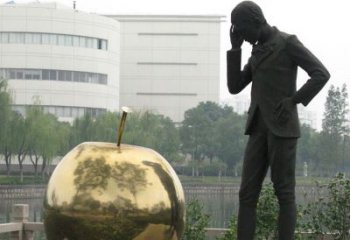 广州中领雕塑：专业定制精美牛顿铜雕