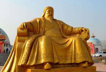 广州雕刻古代传奇军事家成吉思汗铜雕像