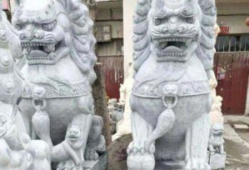 广州象征力量的大理石狮子石雕