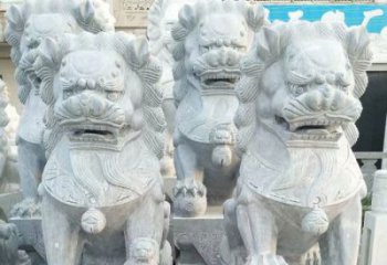 广州企业景观装饰大理石狮子雕塑