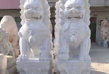 广州象征勇气的大理石狮子石雕