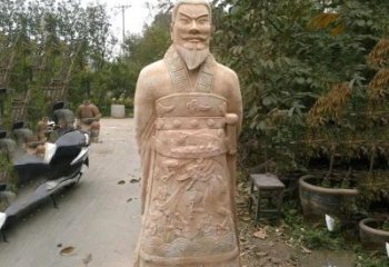广州中领雕塑：以秦始皇晚霞红石雕像闻名