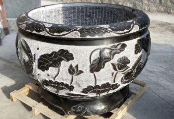 广州欣赏古典韵味，青石仿古水缸雕塑尽显典雅