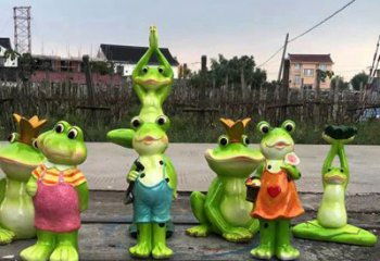 广州精美青蛙玻璃钢卡通雕塑