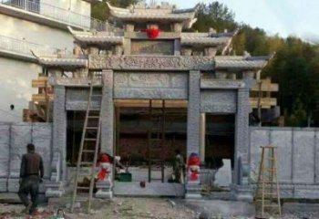 广州三门仿古石雕牌坊打造质感升级的精致建筑