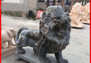 广州中领雕塑：精美狮子公园石雕