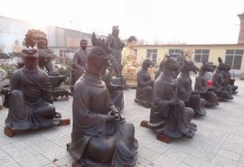 广州定制十二生肖头像铜雕