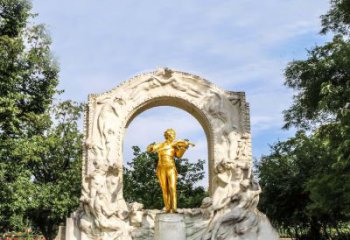 广州世界名人古典主义作曲家莫扎特公园铜雕像