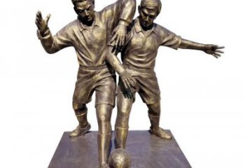 广州踢足球人物铜雕