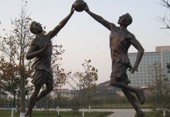 广州铜雕打篮球人物
