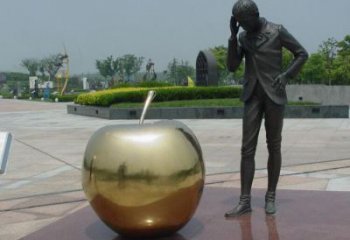 广州铜雕西方人物和苹果
