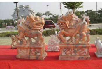 广州晚霞红葫芦麒麟雕塑
