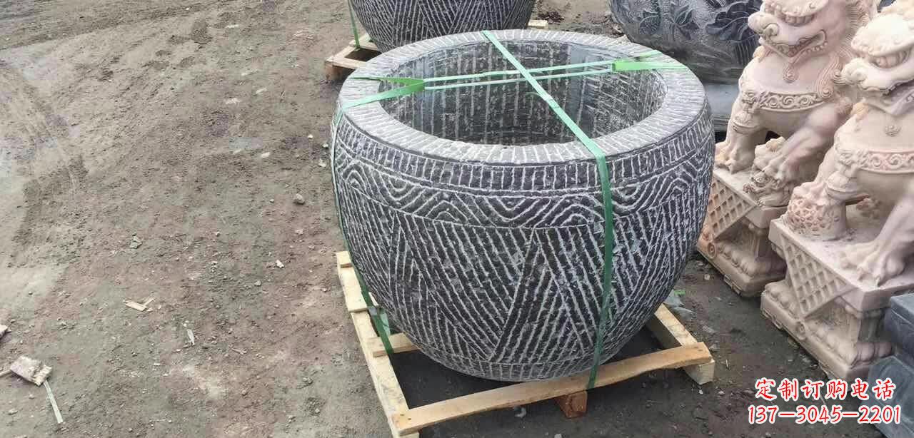 广州纹理石浮雕水缸