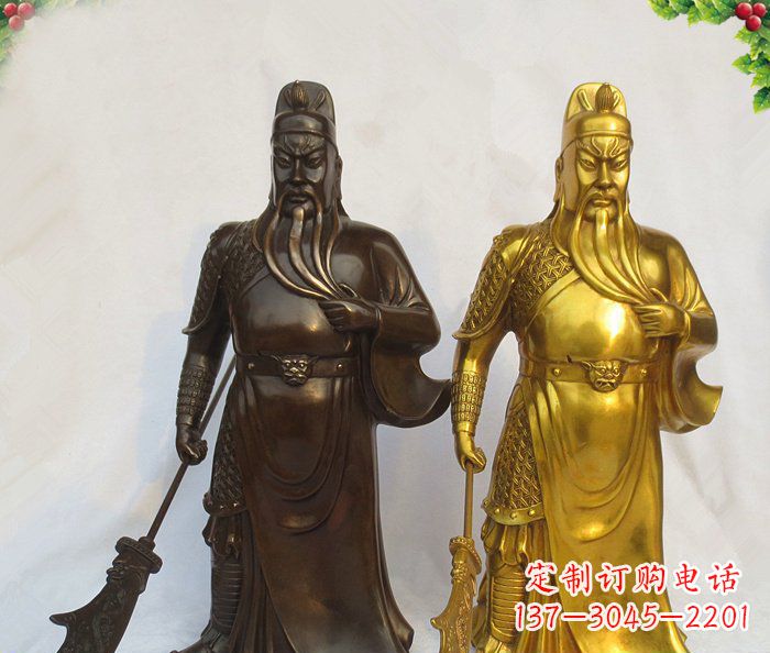 广州武财神持刀关公铜雕 (2)