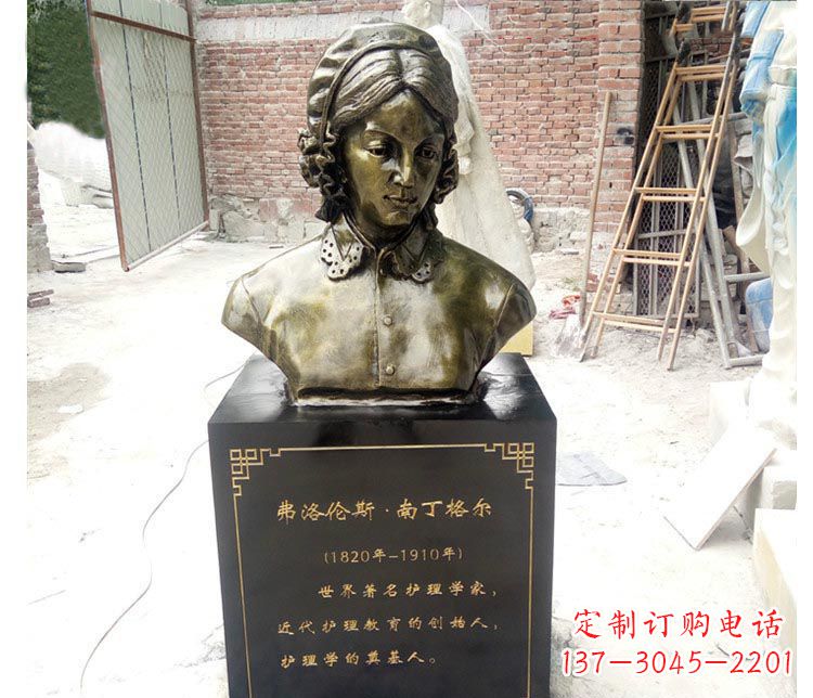 广州西方名人南丁格尔胸像铜雕