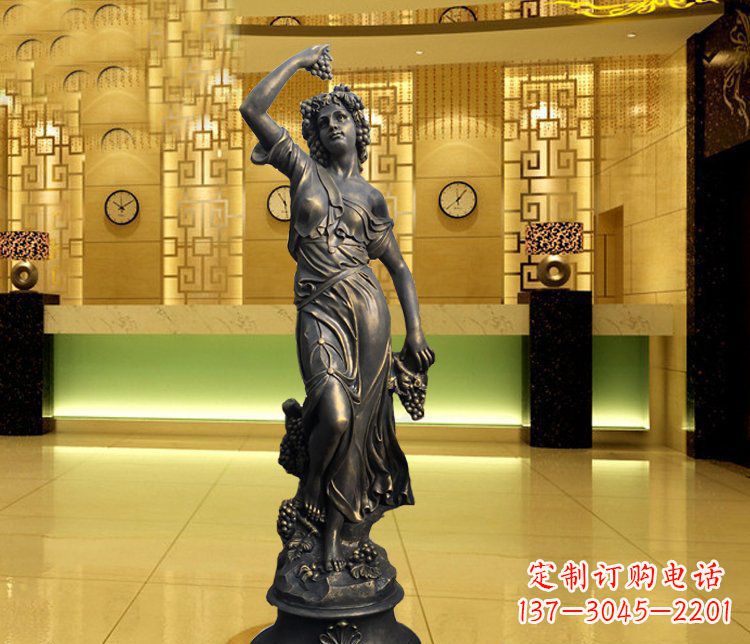 广州西方女人别墅景观铜雕塑 (2)