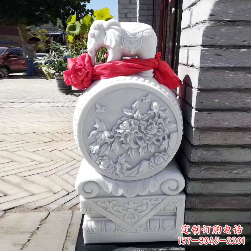 广州仙鹤石雕门墩