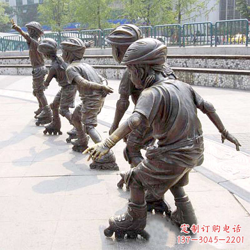 广州小孩滑旱冰广场运动主题雕塑