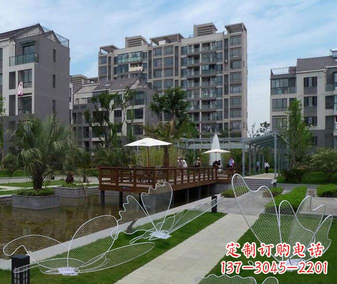 广州小区不锈钢镂空蝴蝶雕塑