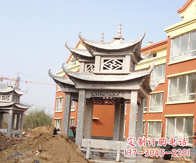 广州小区景观大理石凉亭石雕