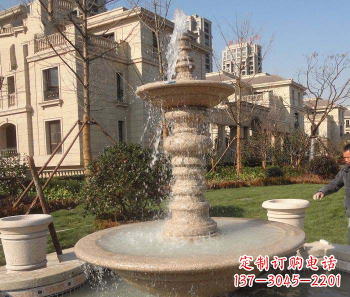 广州小区景观多层喷泉石雕 (2)