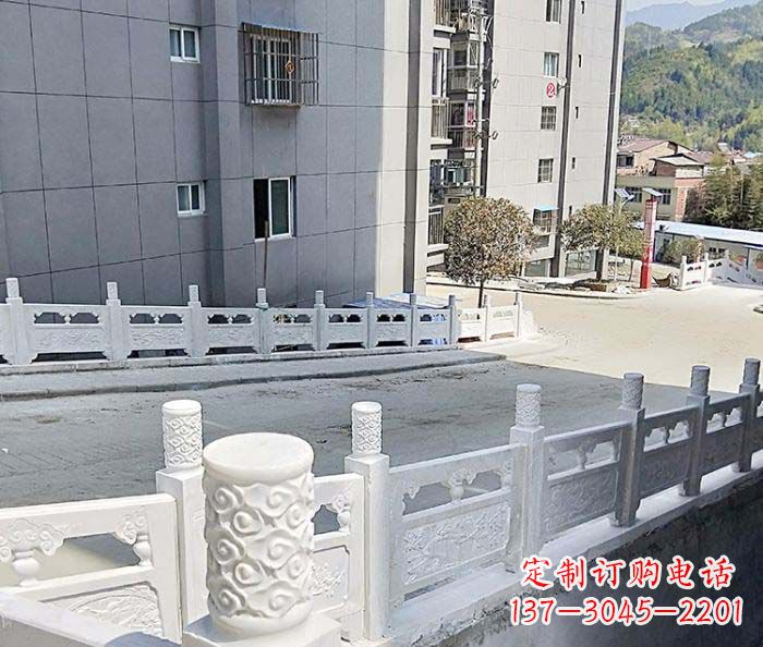 广州小区景观汉白玉石雕栏板