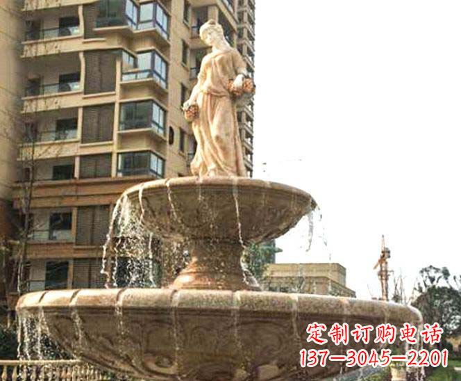 广州小区景观西方女人喷泉石雕