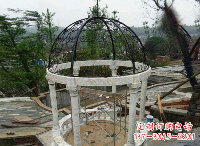 广州小区欧式圆顶凉亭石雕