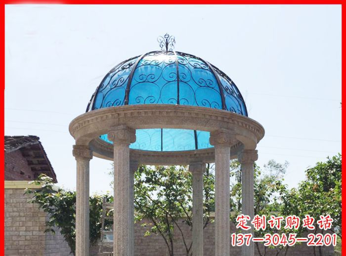 广州小区欧式圆顶凉亭石雕_2
