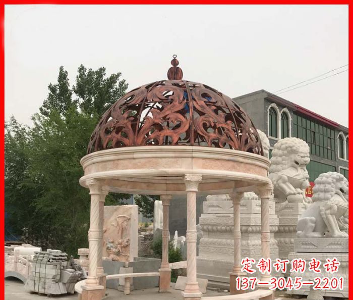 广州小区欧式圆顶凉亭石雕_1