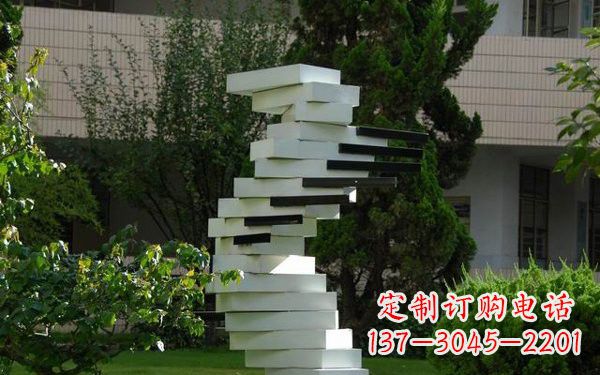 广州校园不锈钢书本雕塑222