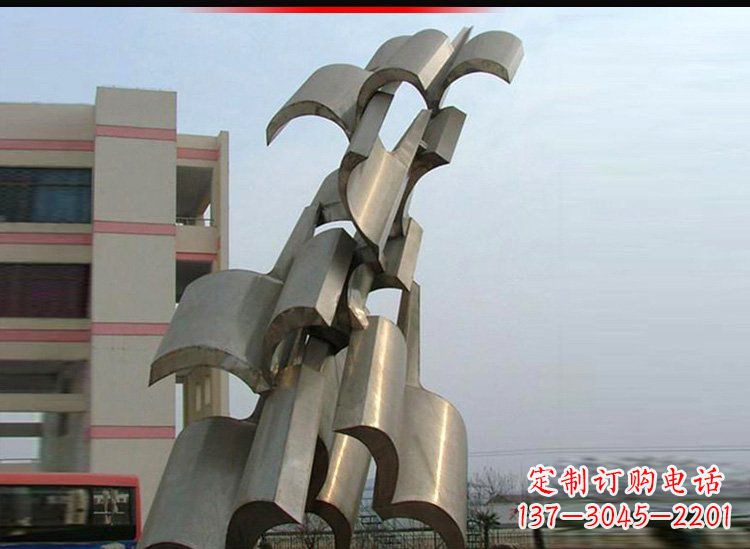 广州校园不锈钢书本景观雕塑
