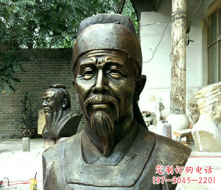 广州校园杜甫胸像铜雕