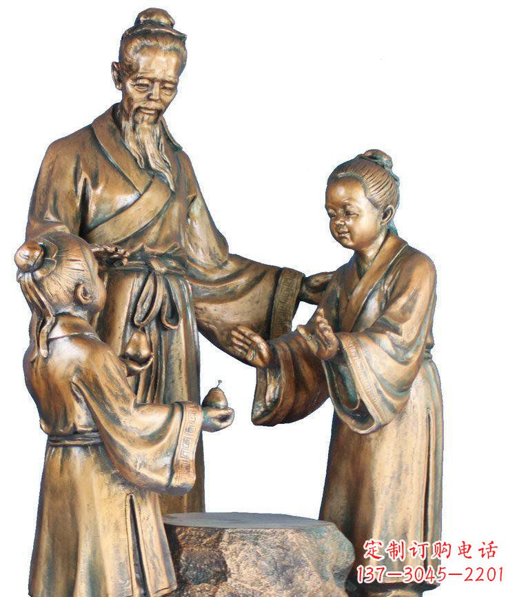 广州校园孔融让梨景观铜雕