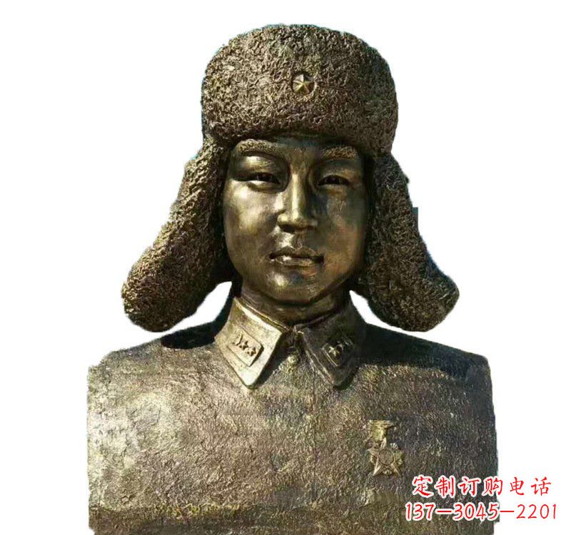 广州校园雷锋头像铜雕