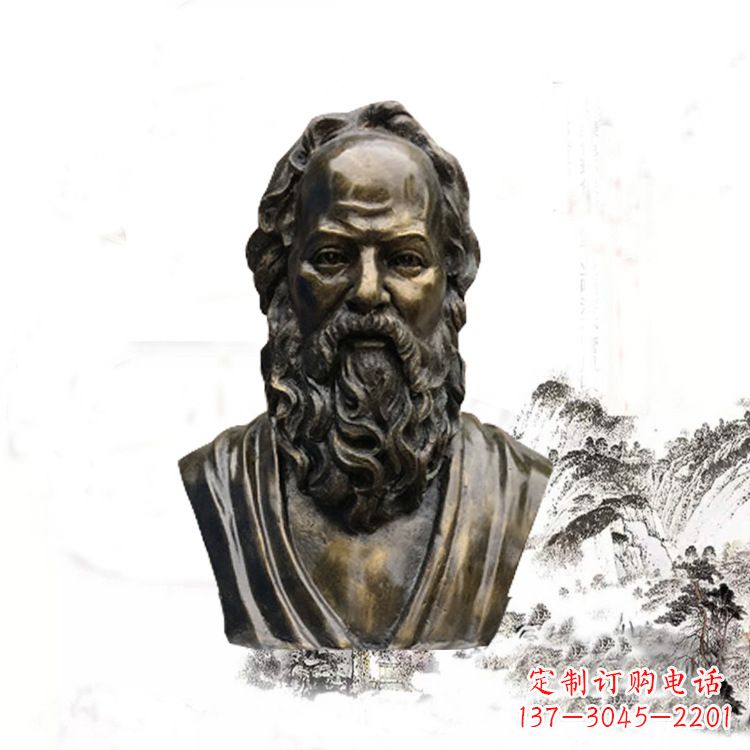 广州校园名人苏格拉底头像雕塑