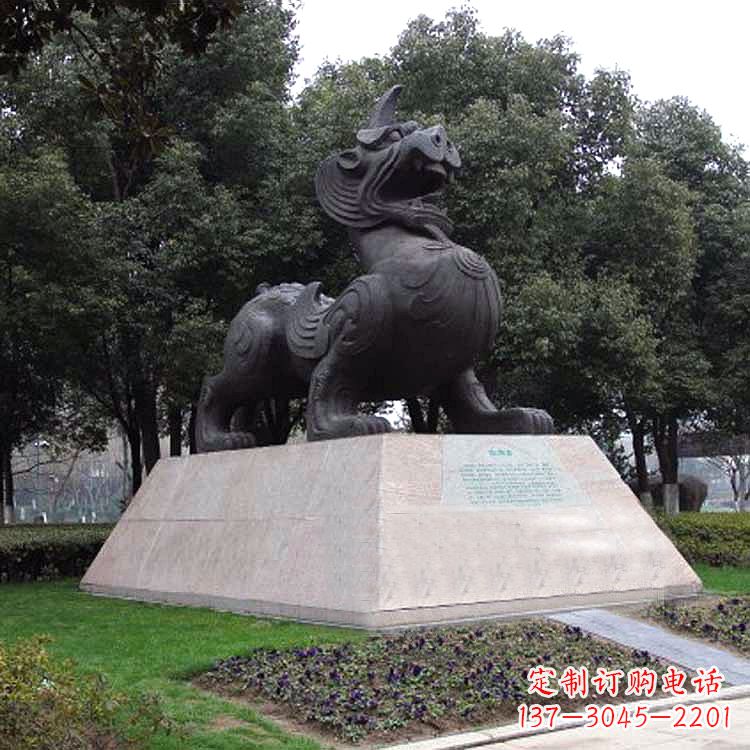 广州獬豸神兽雕塑-公园上古神兽景观雕塑